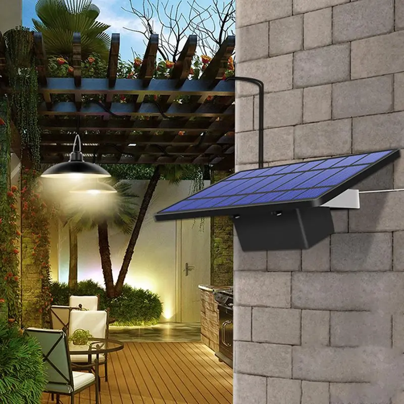 Solar Powered Outdoor LED Light, 1 Count Waterproof Double Head Solar Hanging Light, Fashionable Landscape Solar Light for Outdoor Decoration 3