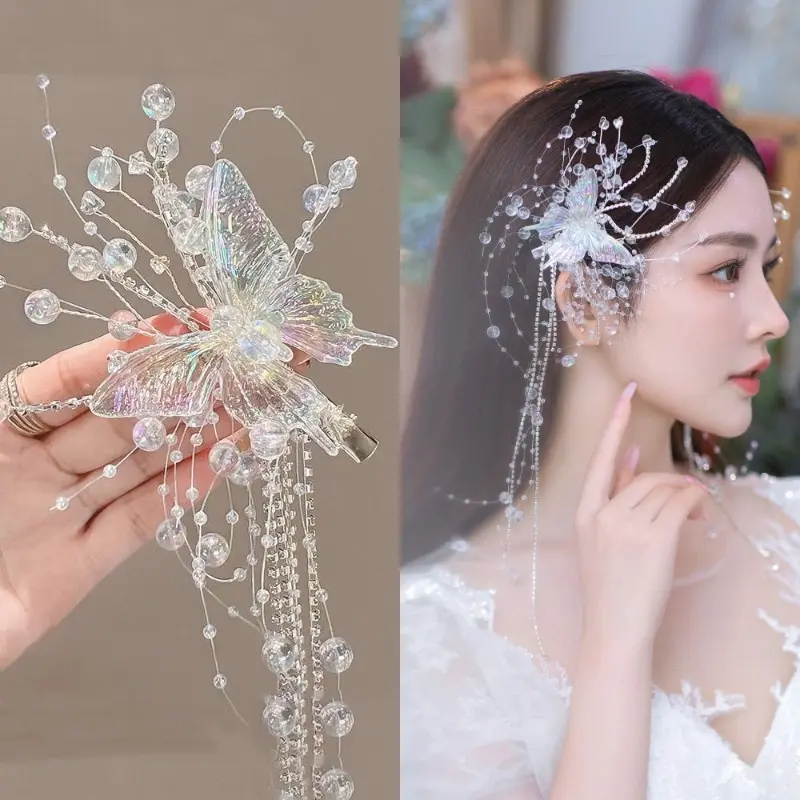 Bridal Faux Pearl And Rhinestone Headband With Tulle Veil  display picture 2