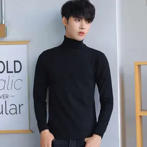 Kaos Turtleneck Pria Lengan Panjang Kaos polos lengan pendek leher tinggi / turtle neck turtleneck pria stile korea Turtle neck Korean Style Leher Tinggi / Kaos Kerah Tinggi Turtle Baju Knitwear Atasan Top Sweater