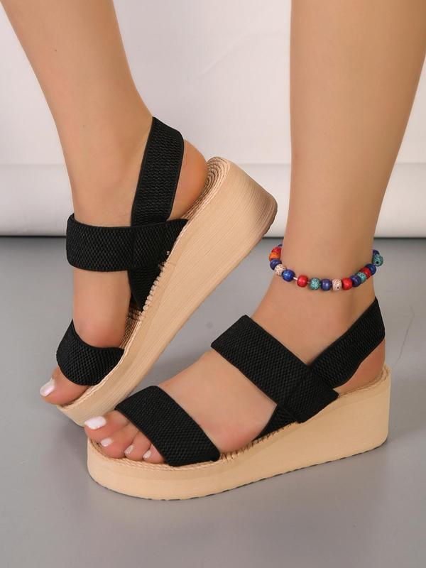 Women's Summer 2024 Minimalist Style Plain Fashion Wedge Platform Sandals, with Adjustable Strap, Casual Walking Outdoor Travel Beach Shoes 0
