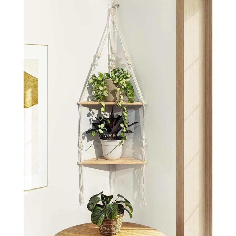 Wall-Mounted Plant Rack Corner Plant Rack Wall Plant Support Bohemian ...