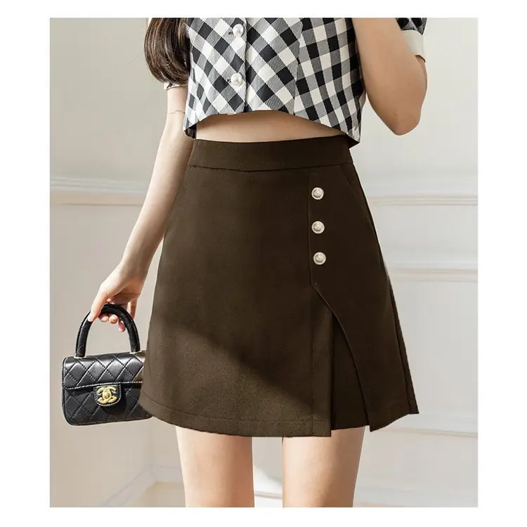 QUẦN GIẢ VÁY CẠP CAO PHỐI CÚC SIÊU ĐẸP N Pants Nữ Women