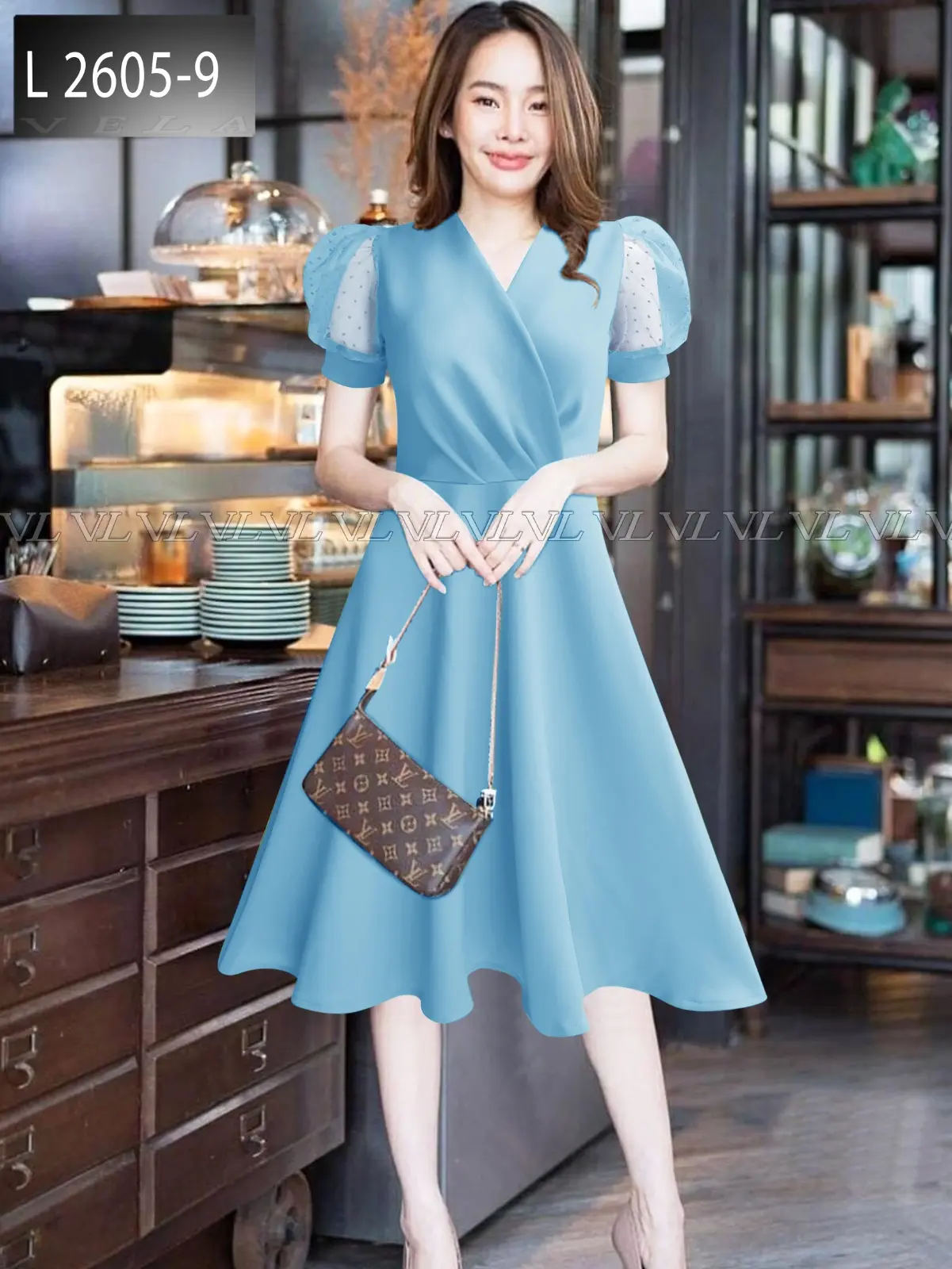 Joanne Fashion | Midi Dress Wanita Simple Casual Fit Modern Lengan Pendek Bahan Scuba Lembut Premium (2605)