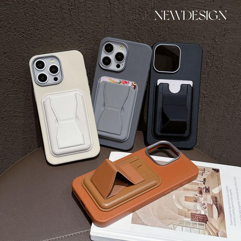 Ốp Điện Thoại Có Ngăn Đựng Thẻ, Thích Hợp Cho Iphone16, Apple 14pro, 12, 13, Bao Gồm Tất Cả, Họa Tiết Da, 15Promax, 11