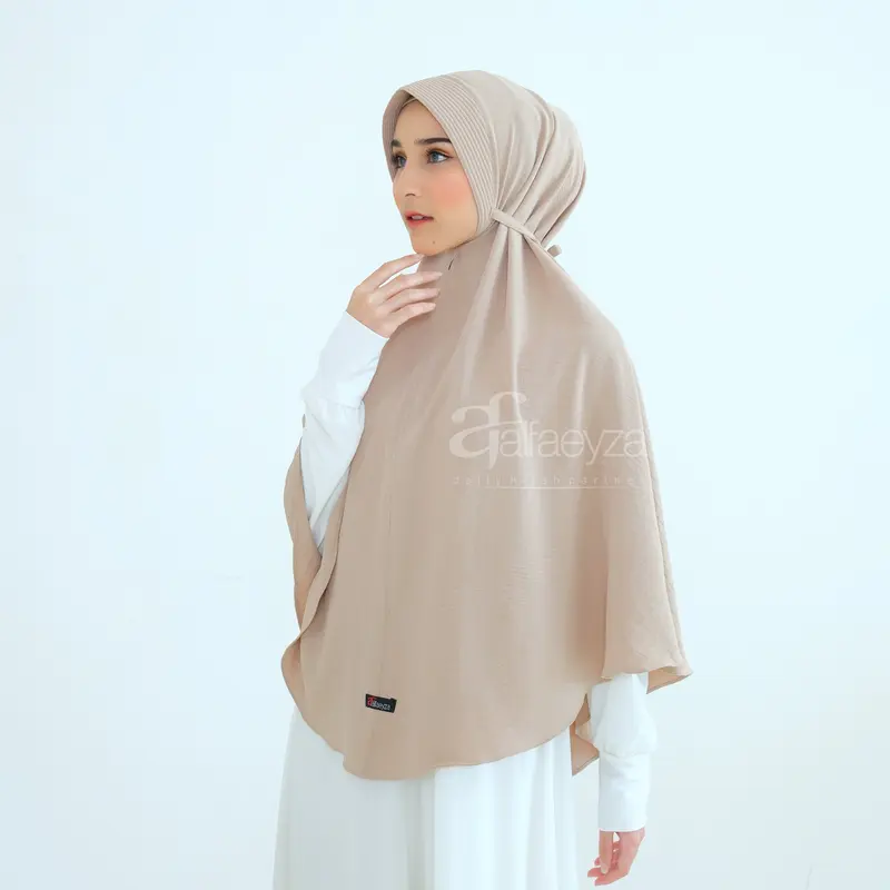 alfaeyza - Hijab Bergo Maryam Pad Tali Cringkle Airflow PREMIUM Size XL Nyaman 0