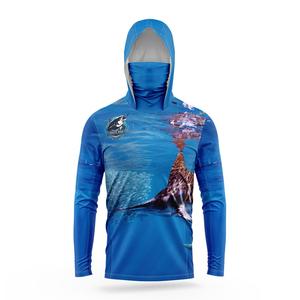ชุดตกปลาและเสื้อป้องกันแสงแดด, เสื้อตกปลาแขนยาวมีฮู้ดพร้อมหน้ากากป้องกันใบหน้า ปรับแต่งชื่อฟรี ใส่สบาย ระบายอากาศได้ดี ป้องกันรังสียูวี ยากันยุง เหมาะสำหรับกิจกรรมกลางแจ้ง
