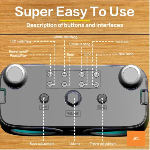 [Kèm 2 Micro] BT BEST TONE Loa Bluetooth BT-WJ-A922 Kèm 2 Micro Âm Thanh Siêu Lớn Mic Bắt Âm Cực Tốt Loa Hát Karaoke Trong Nhà Ngoài Trời Pin 2400mAh | BigBuy360 - bigbuy360.vn