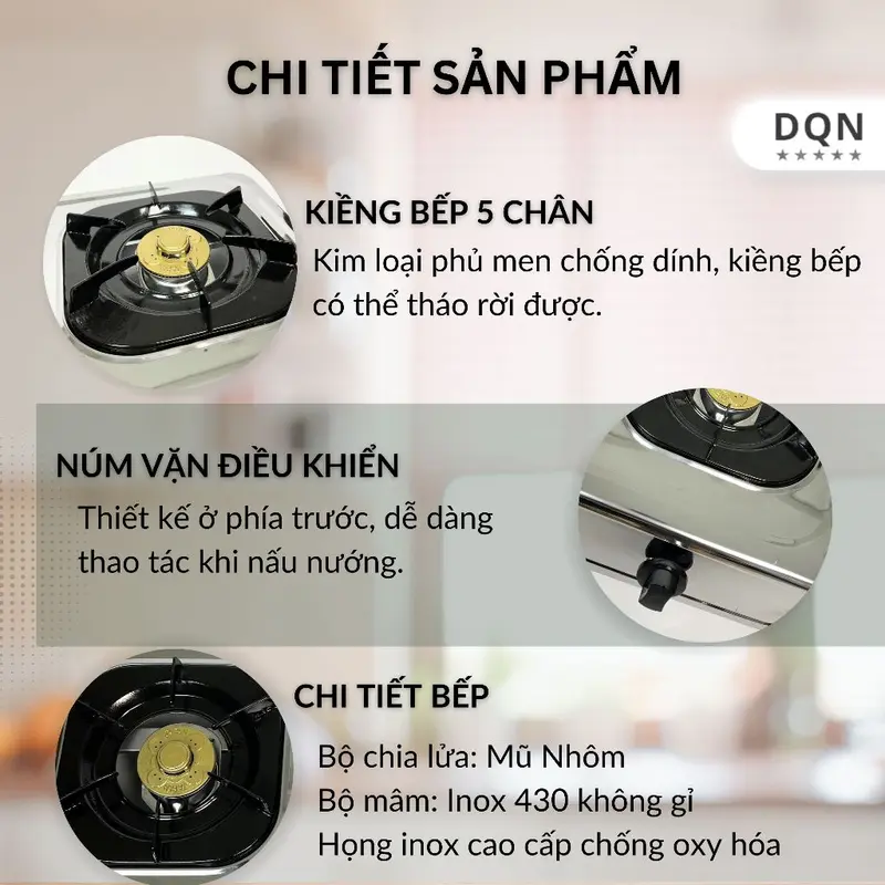 Bếp ga đôi FAPEZ inox 430 siêu bền, tiết kiệm ga, Kính Cường Lực Cao Cấp -Bảo hành 12 tháng 1
