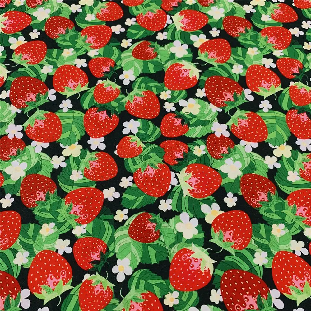 Cool summer Cherry fruit strawberry pineapple  Chocolate beans Cotton Fabric Sewing Material Needlework Diy Cloth baby Dress