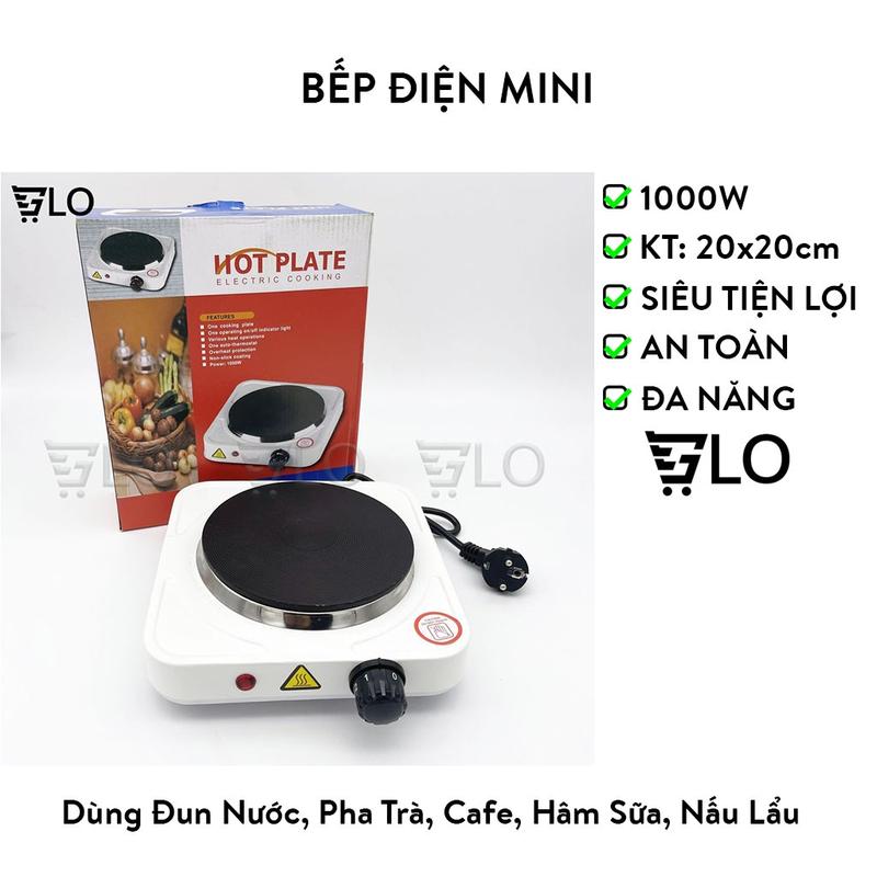  Bếp Điện Mini Pha Cafe Trà Nấu Nước Hơ Lá Trầu 1000w 