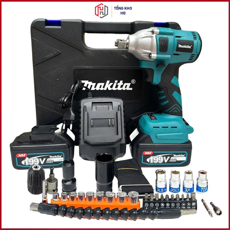 Máy Siết Bulong Makiita Lực Siết 330Nm Siêu Khỏe Động Cơ Không chổi than - Đầu 2 trong 1 Chân Pin Phổ Thông