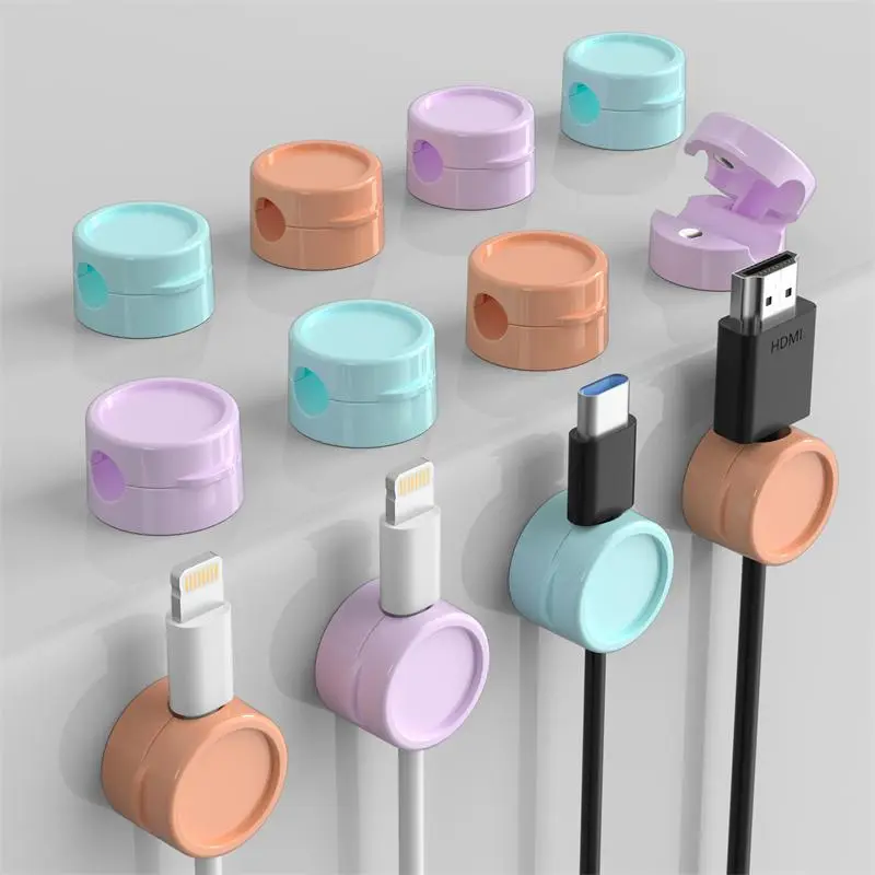 Magnetic Cable Management Holder, 3/6/9pcs Desktop Cable Organizer, Cable Storage Clip, Desk Organizer for Home Office, Office Stationery & Supplies 2