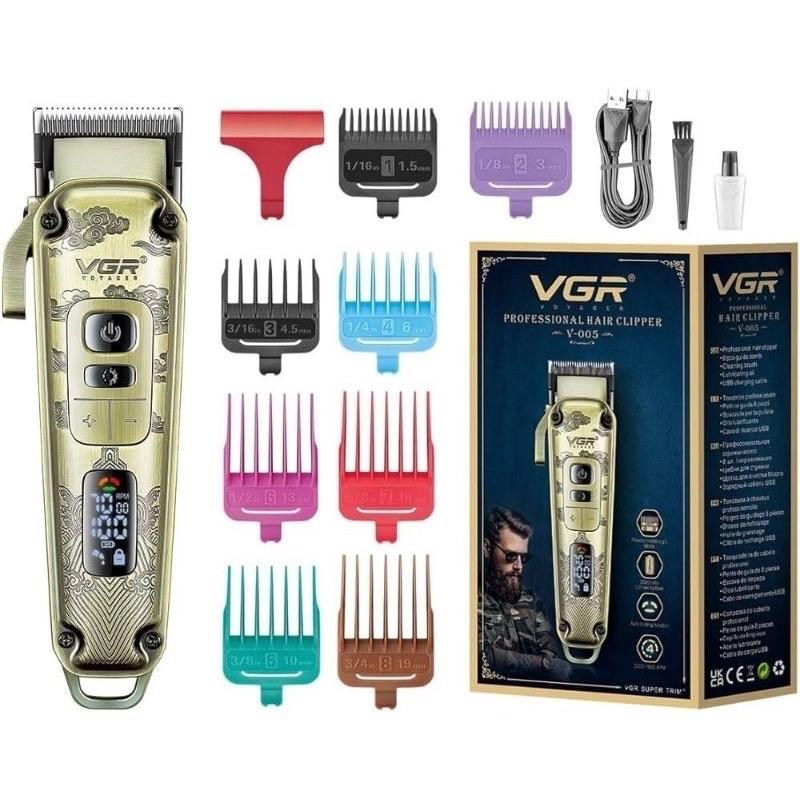 VGR Tông Đơ Cắt Tóc V-005 Barber Salon Công Suất 10W Lưỡi DLC 2 Lớp Thời Gian Hoạt Động 180-250 Phút Liên Tục Nữ Sang Trọng Dài Bền