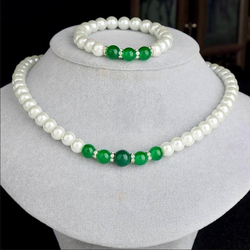 Bộ Ba Món Vòng Cổ Ba Món Tổng Hợp Đính Ngọc Trai Nhân Tạo Gồm Vòng Cổ Vòng Tay Bông Tai - Đơn Giản Nhẹ Nhàng Phong Cách Hàn Quốc Sang Trọng Dành Cho Phụ Nữ Lớn Tuổi Trung Niên 0
