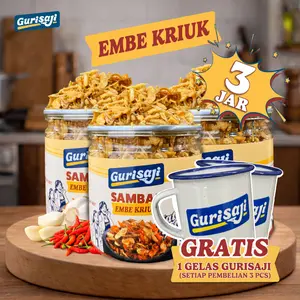 Gurisaji Sambal Tabur Embe Kriuk Kaleng Pedas Siap Saji 3 Jar