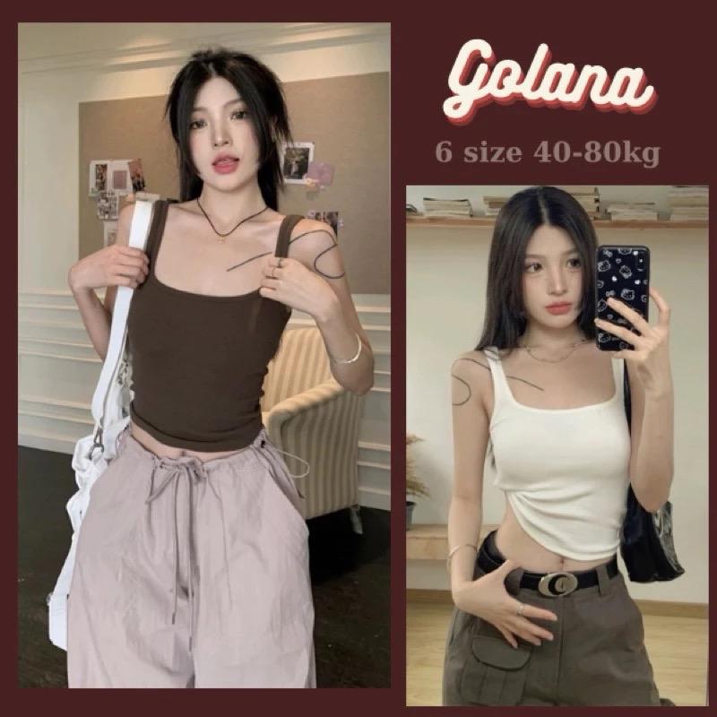 ￼Áo Ba Lỗ Dây To Có Mút Ngực, Áo 2 dây bản to cổ vuông màu trơn (Có bigsize) BL55