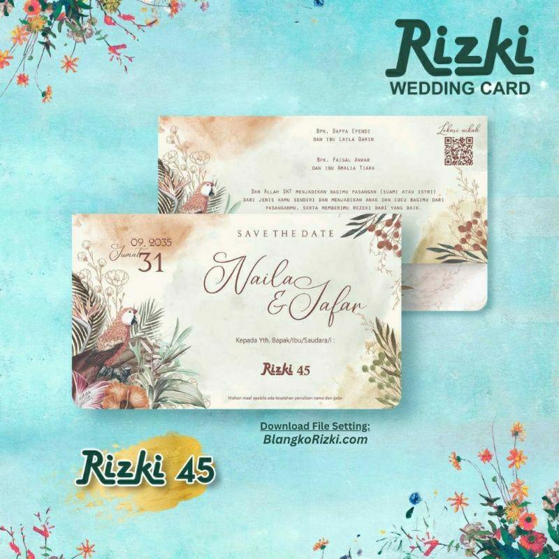 Undangan Pernikahan Kekinian   RIZKI 45 Elegan Modern Paket Lengkap 100 PCS Gratis Label & Plastik - JanjiKita | Default
