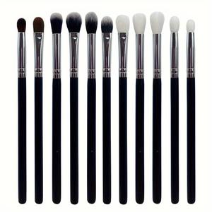 Juego de brochas de maquillaje profesional con estuche, 11 piezas/set Juego de brochas de maquillaje portátil para maquillaje de ojos, Herramientas de maquillaje de fibra suave y densa para mujeres