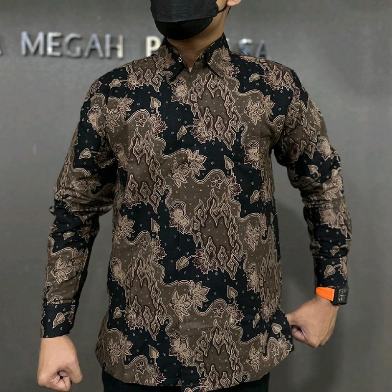 Mega Mendung Milo Baju batik pria Tangan panjang katun solo lapis furing by arfabatik67 0
