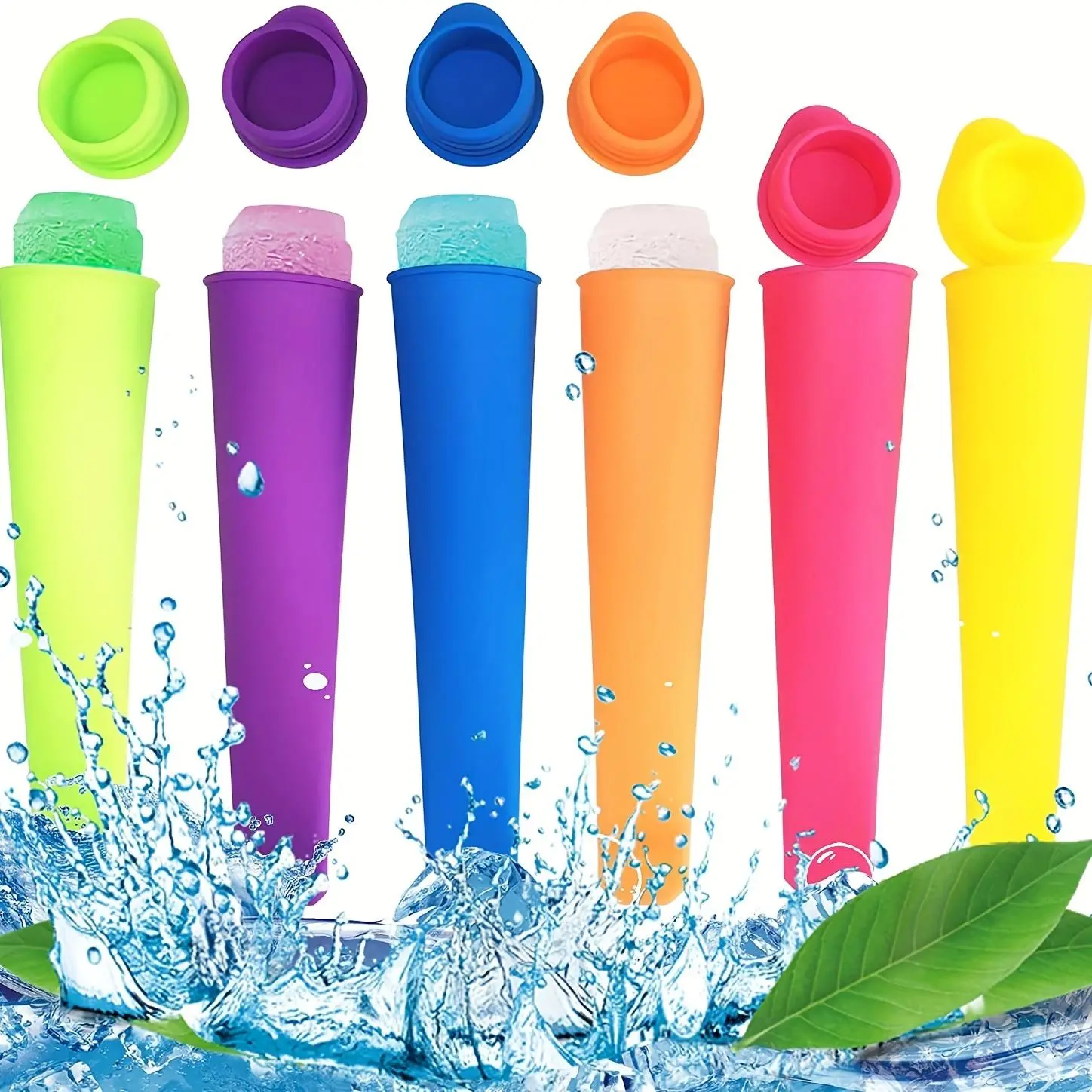 Reusable Silicone Ice Pop Mold, 6 Counts/set Ice Pop Maker with Lid, Ice Cream Mold, Kitchen Utensils & Gadgets