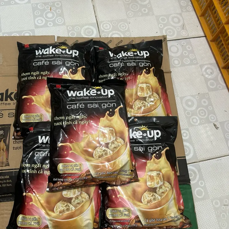 Combo 5 túi Cà phê Sữa Wake Up Sài gòn - 24 gói x19gram- Coffee Cafe 2
