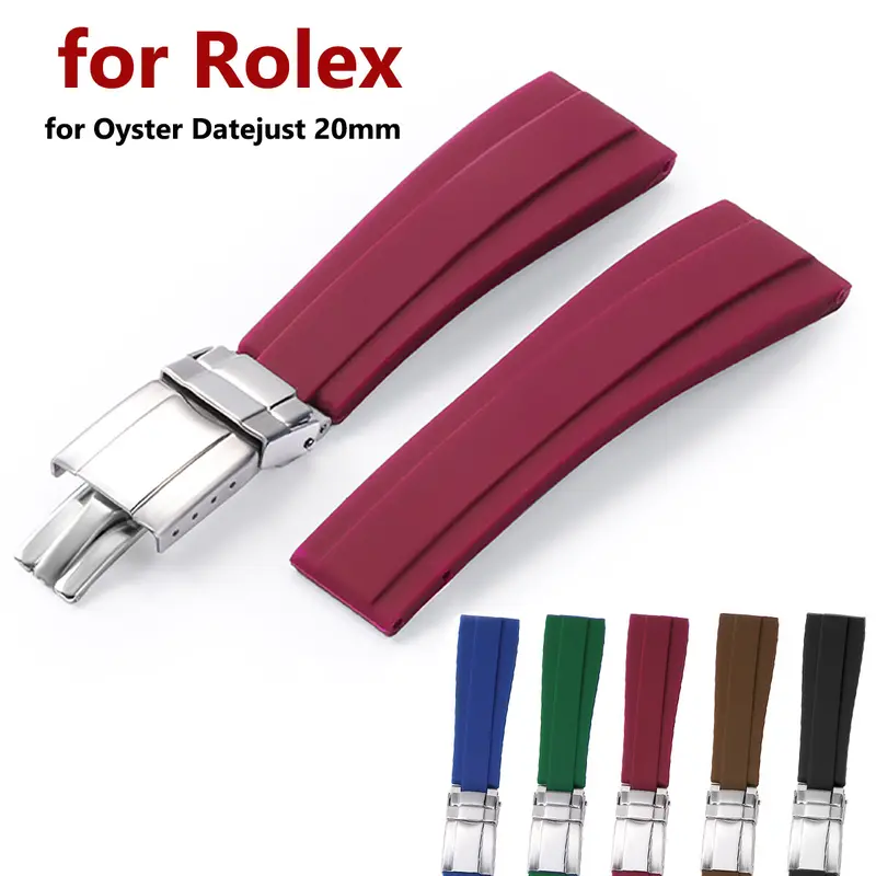 Dây Đồng Hồ, Dành Cho Rolex Oyster, Datejust, DAYTONA, SUBMARINER, GMT, 20mm, Dây Đeo Đồng Hồ Cao Su Chống Thấm Nước, Thích Hợp Cho Nam Giới, Vòng Đeo Tay Thể Thao 0