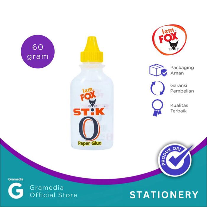 Gambar Lem Fox Stik - O Paper Glue 60gr dari Gramedia Kota Administrasi Jakarta Timur Tokopedia