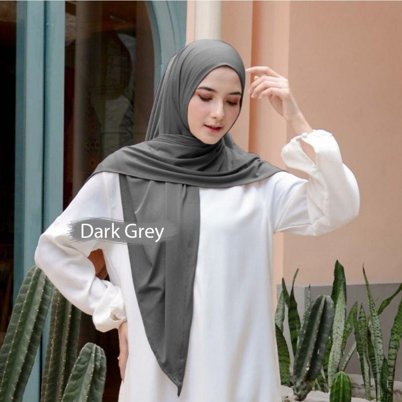 HIJAB SEGITIGA INSTAN JERSEY premium produk lokal umkm Kerudung Muslim Hitam 6