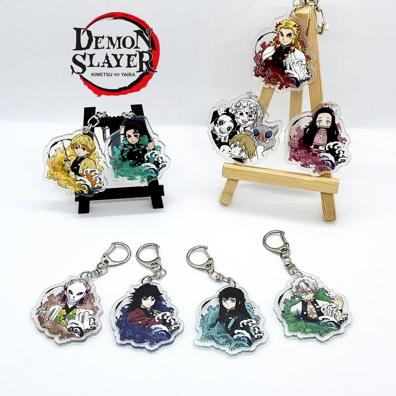 Móc Khóa Kimetsu no Yaiba Nhựa Acrylic Hai Mặt Hoạt Hình Anime Manga Dễ Thương Móc Khoá Móc Chìa Khoá