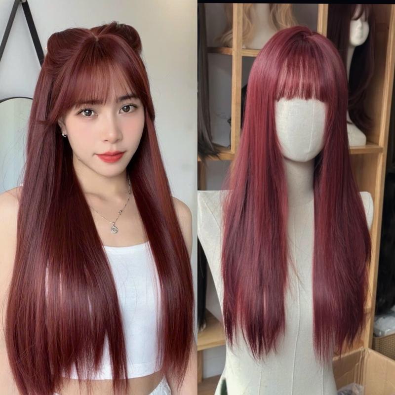 NĐT: Tóc giả nguyên đầu thẳng dài 60cm có nhiều màu