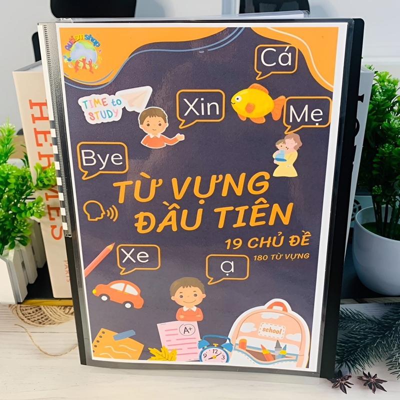 Đồ chơi học liệu bóc dán từ vựng đầu tiên 19 chủ đề phát triển ngôn ngữ tư duy Bộ quà tặng Giáo dục