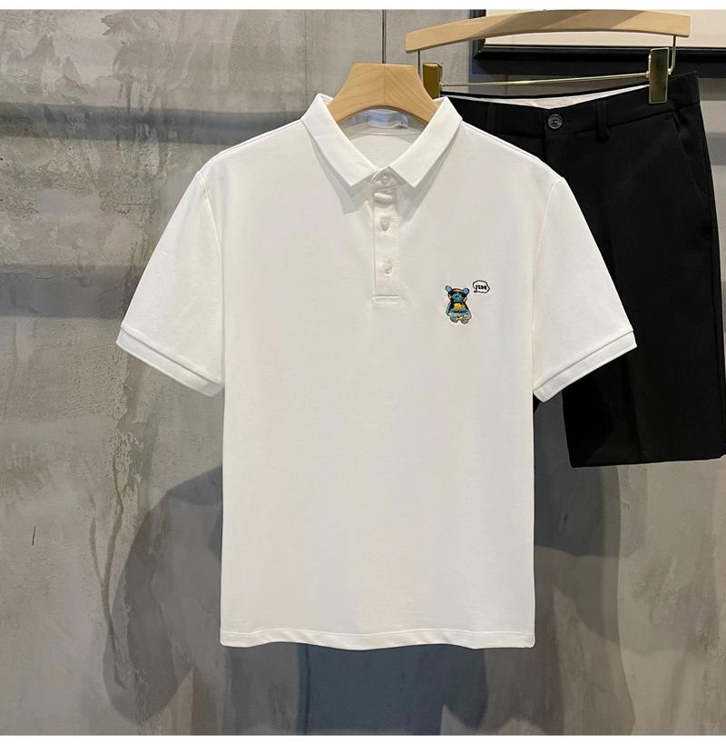 Product Introduction of New Bear Embroidery Polo Shirt Simple Fashion Men's Top 30