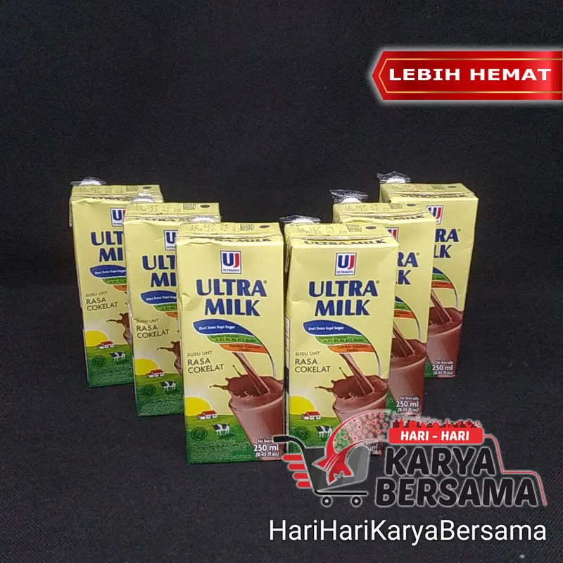 MINUMAN SUSU CAIR ULTRA MILK COKLAT UHT PACK ISI 6'S X 250ML 0