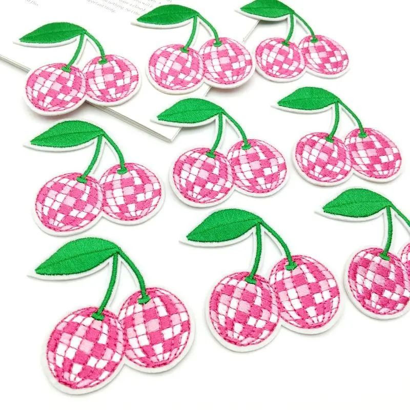 Cherry Pattern Embroidered Patch, 9 Counts/set Iron-on/Sew-on Applique for Clothing, Shoes, Hats, Bags, Fashion Decorations 4