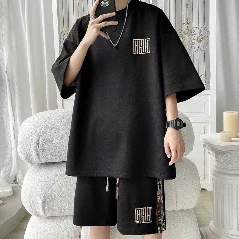 Bộ thể thao nam nữ Unisex vải tổ ong phối họa tiết 6 màu Trẻ chung năng động 4