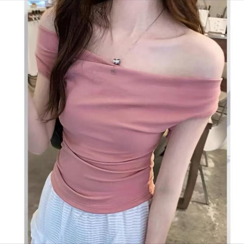 Áo trễ vai nữ , Áo kiểu nữ phong cách tiểu thư thanh lịch mẫu trơn đủ màu ) 6