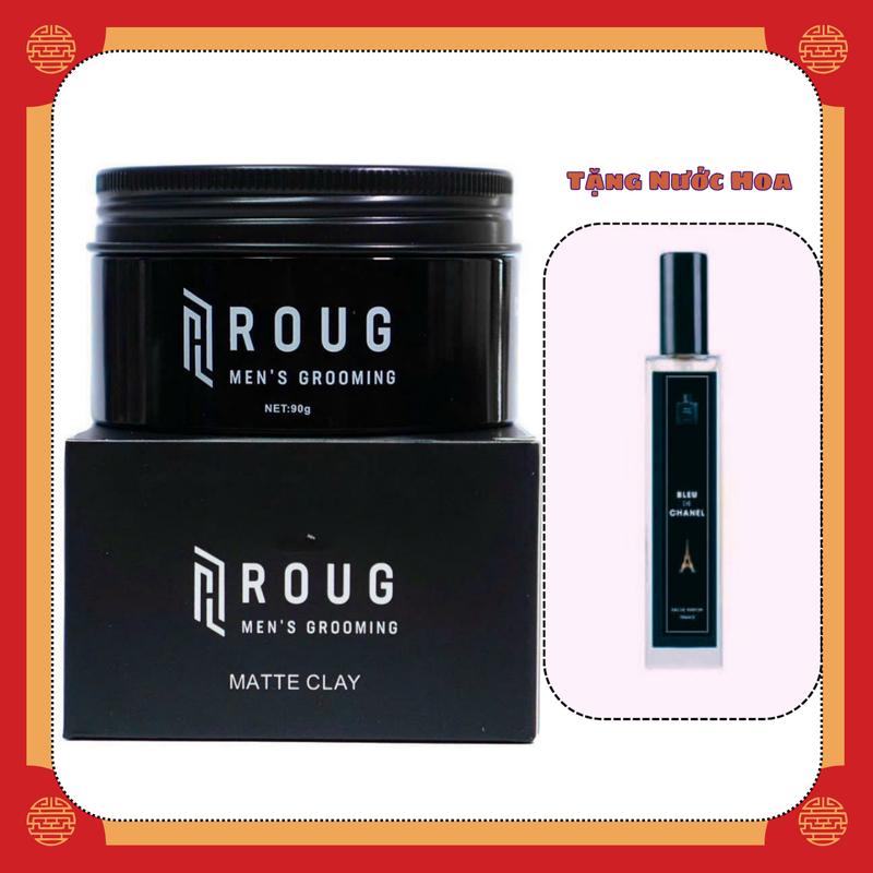  Sáp Vuốt Tóc Roug Matt Clay 90g Cho Nam Tặng kèm nước hoa và lược - Giữ Nếp Tốt Không Gây Bết Dính Dễ Dàng Làm Sạch - ROUG đen cho tóc mỏng và dầu ROUG trắng cho tóc dày khó vào nếp 