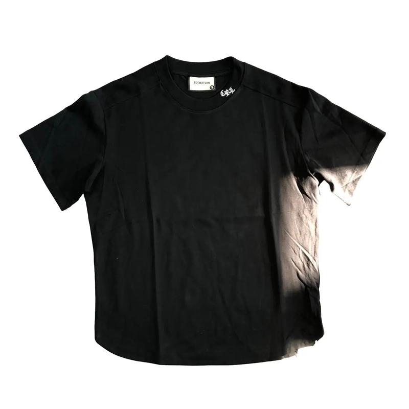 Áo phông chữ thêu cổ Zoewatson ST6622 StreetMansss, vải cotton dày dặn đứng phom.