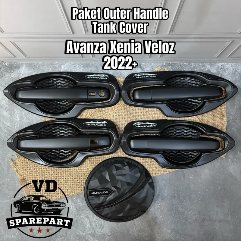Paket Cover Outer Handle Tank Avanza Xenia Veloz 2022+ Black Doff Komplit