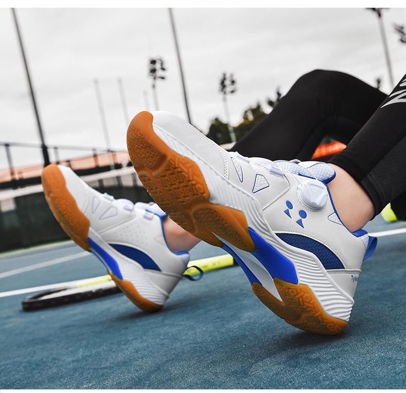 Product Introduction of In Stock Professional Badminton Shoes Non-Slip Tennis Shoes Volleyball Shoes Sneaker Table Tennis Ball Shoes Competitive Table Tennis Ball Shoes Badminton Shoes Tennis Shoes Lightweight Sneaker Men and Women Breathable Rotating Button Retail 9