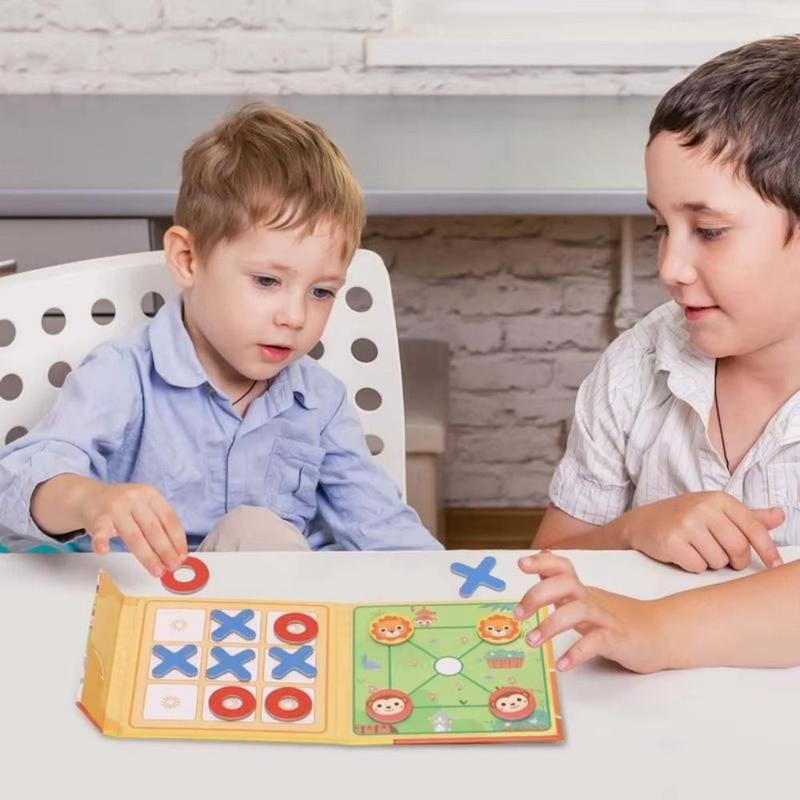 Early Education Toys Toy Magnetic Chess Game Multiplayer Puzzle Children's Magnetic Tic Tac Toe Portable Clip Design Thinking Training Chess Toys Birthday Gifts 3