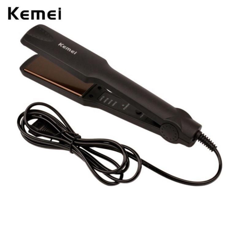  Máy duỗi tóc mini KEMEI Máy uốn tóc làm tạo kiểu ép,là thẳng uốn cụp xoăn lọn đa năng 4 mức nhiệt 