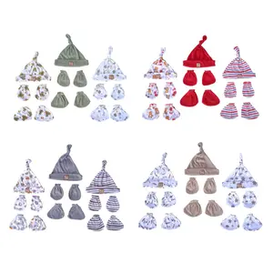 Chipu Baby - 3 Set Kupluk Bayi Baru Lahir Newborn Lengkap Sartaki Nyaman Berpori Lembut Sarung Tangan Bayi