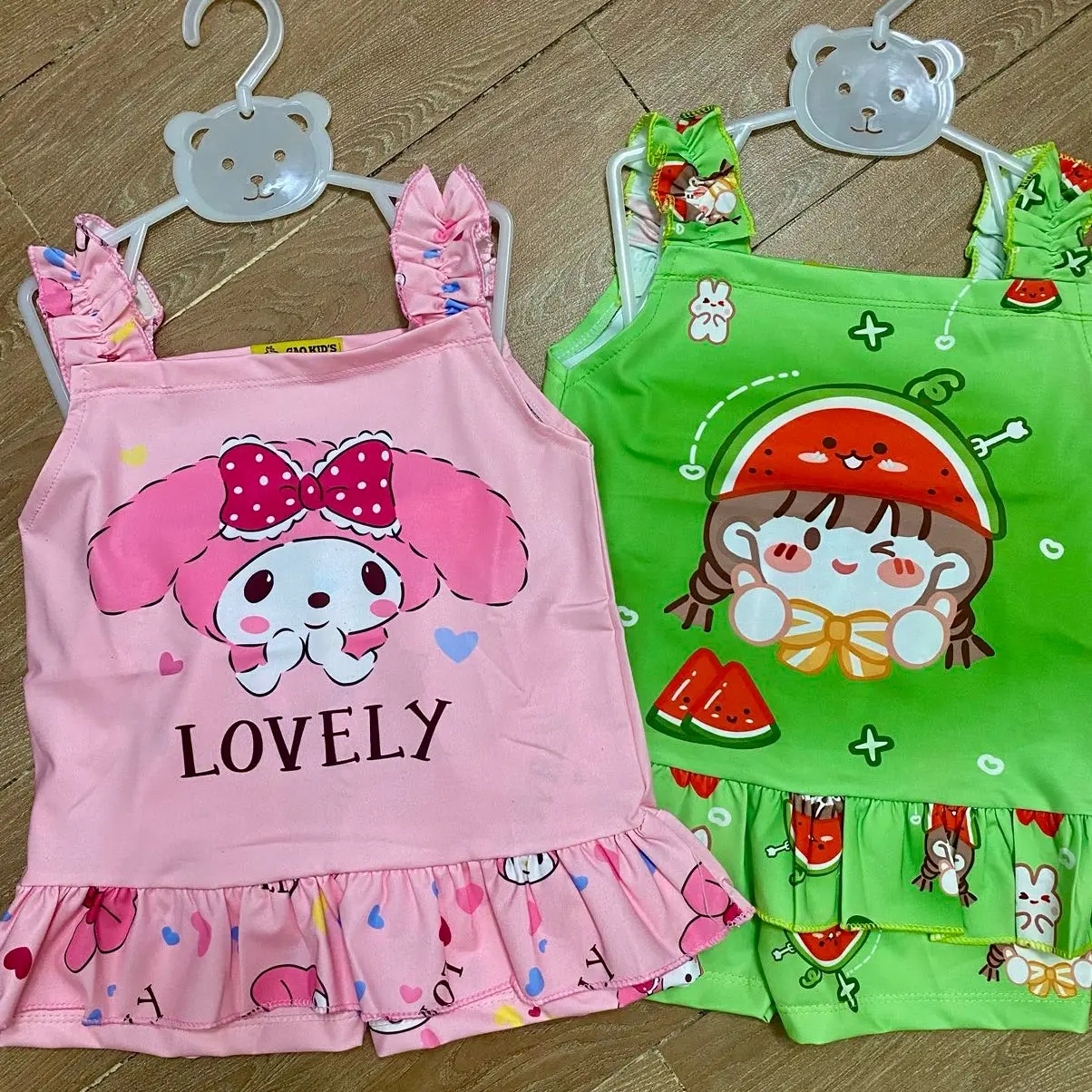 COMBO 2BỘ DÂY NHÚNG VIỀN BÈO XINH+QUẦN ĐÙI(11kg-22kg)thun lạnh