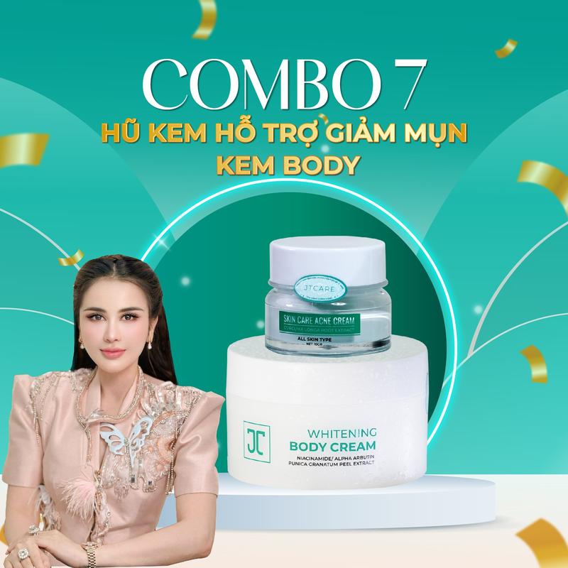 CB22 - Combo DA MỤN & SÁNG DA (JT01+JT04) -  Bộ đôi sản phẩm gồm: 1 hũ kem hỗ trợ giảm mụn, 1 kem body Nhã Lê - Chăm Sóc Da Skincare 4