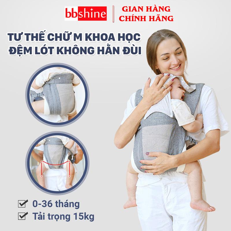 Địu Em Bé 3-36 Tháng 4 Tư Thế Cao Cấp Đa Năng Gọn Nhẹ Thoáng Khí BBShine – SS046