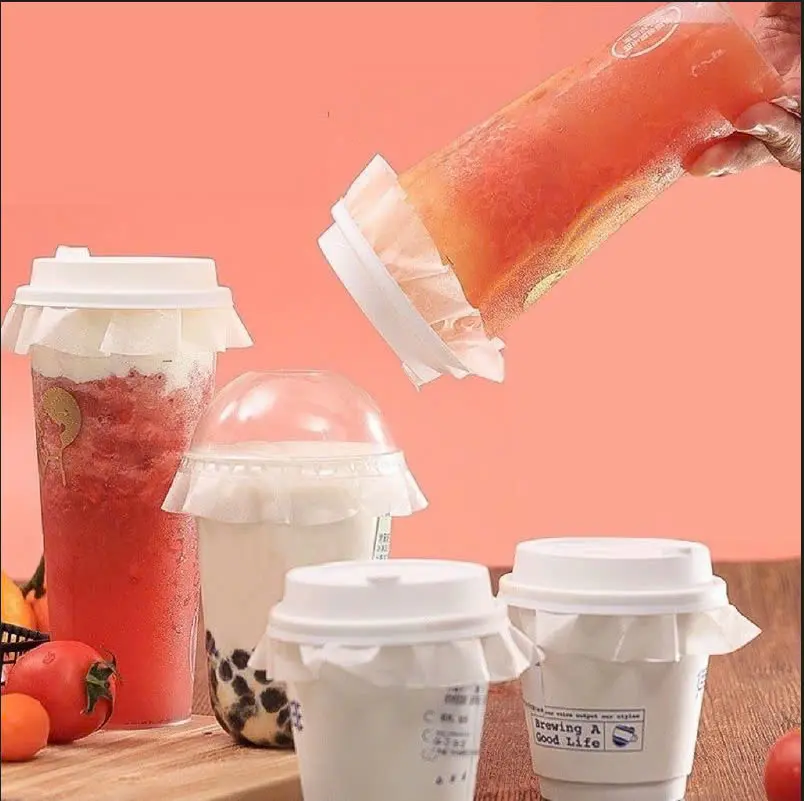 Set 500 tờ giấy chống tràn trà sữa, coffee, trà tắc, đồ uống mang đi , 2 mặt silicon chống nước