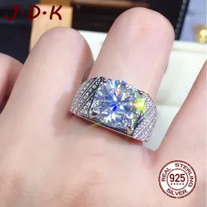 JDK 5 Karat Berlian Penuh Delapan Hati Delapan Panah Berlapis PT950 Zircon Cincin Terbuka Untuk Pria Dan Wanita