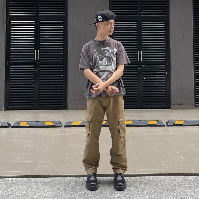 Quần dài túi hộp Cargo Pants Nam Nữ Unisex - Màu Đen/ Nâu/ Xanh rêu - Lên Form Siêu Đẹp Mã 001 - Sid.studio Menswear Kem