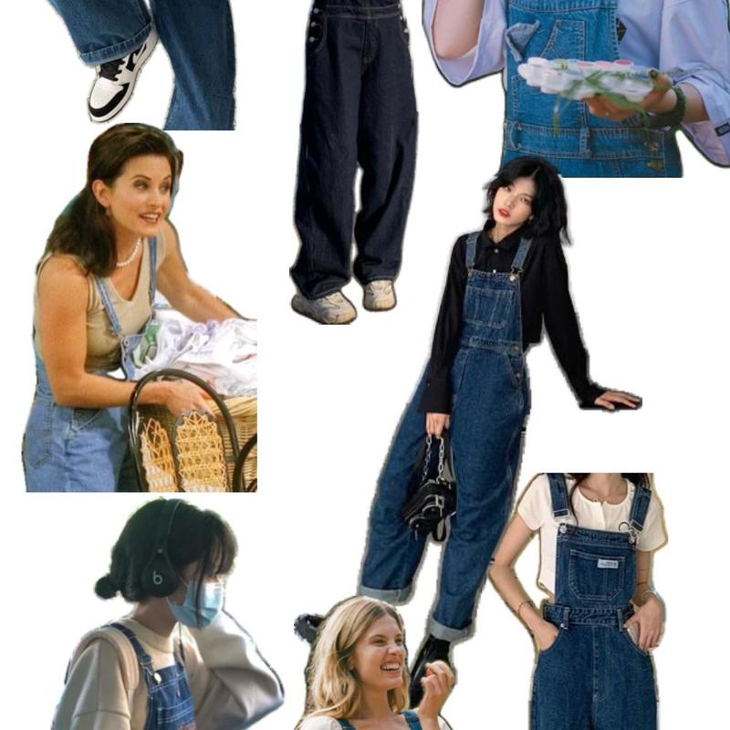 2HANDS - Quần Yếm Jean Denim Dáng Rộng Cá Tính️️ 5